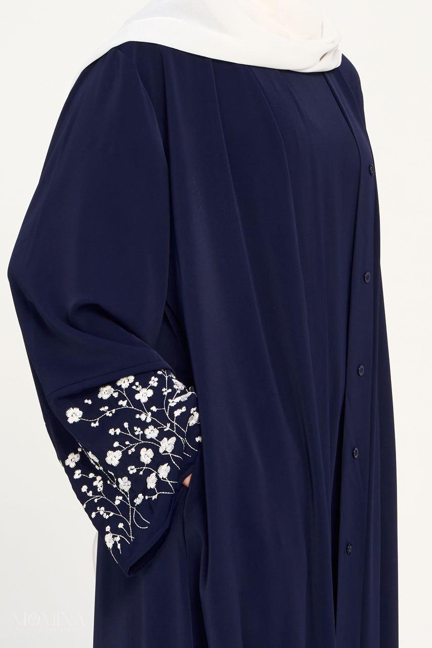 Ensemble abaya brodé Amal - Clair de lune