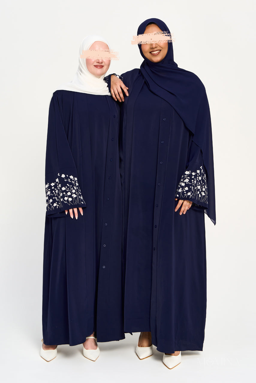 Ensemble abaya brodé Amal - Clair de lune