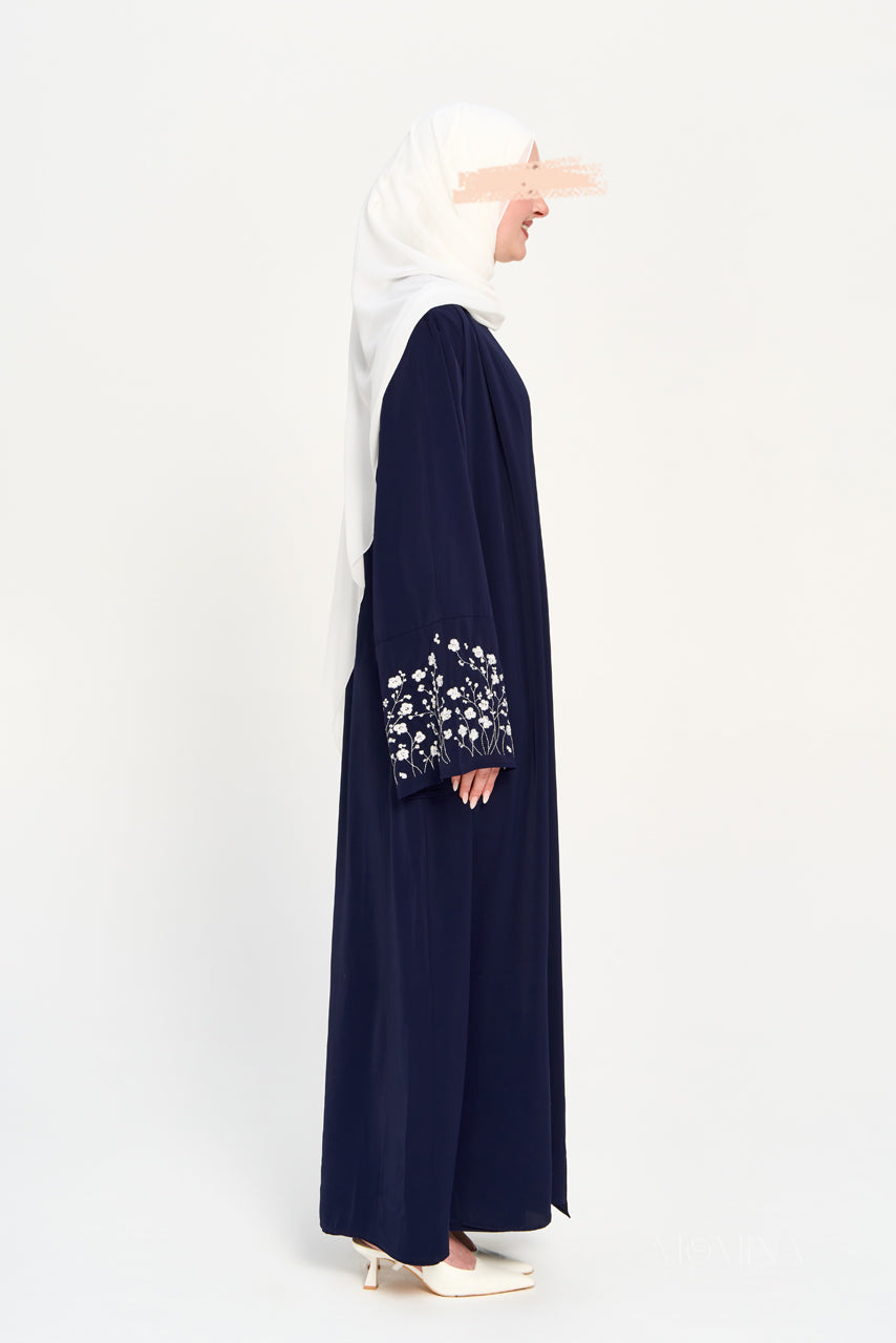 Ensemble abaya brodé Amal - Clair de lune