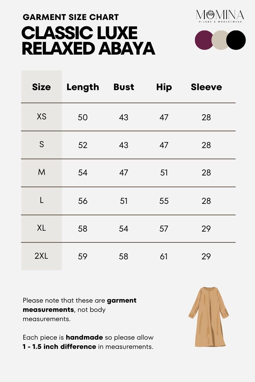Classic Luxe Relaxed Abaya - Hafsa