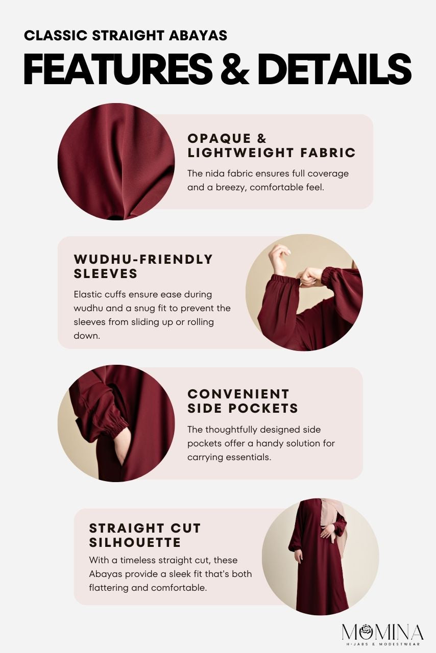 Abaya droite classique - Khadijah