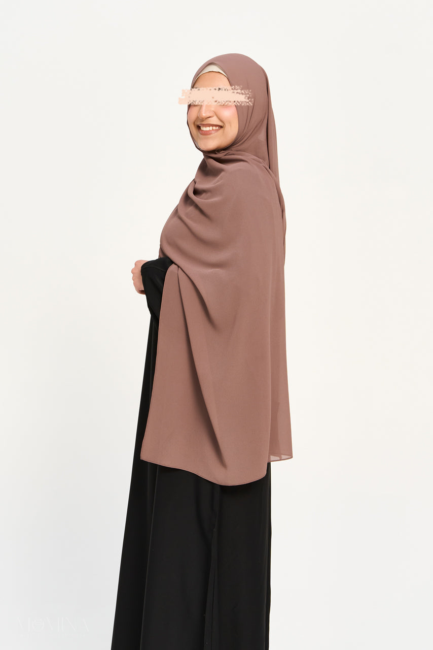 Hijab Mousseline Premium - Brun Cendré