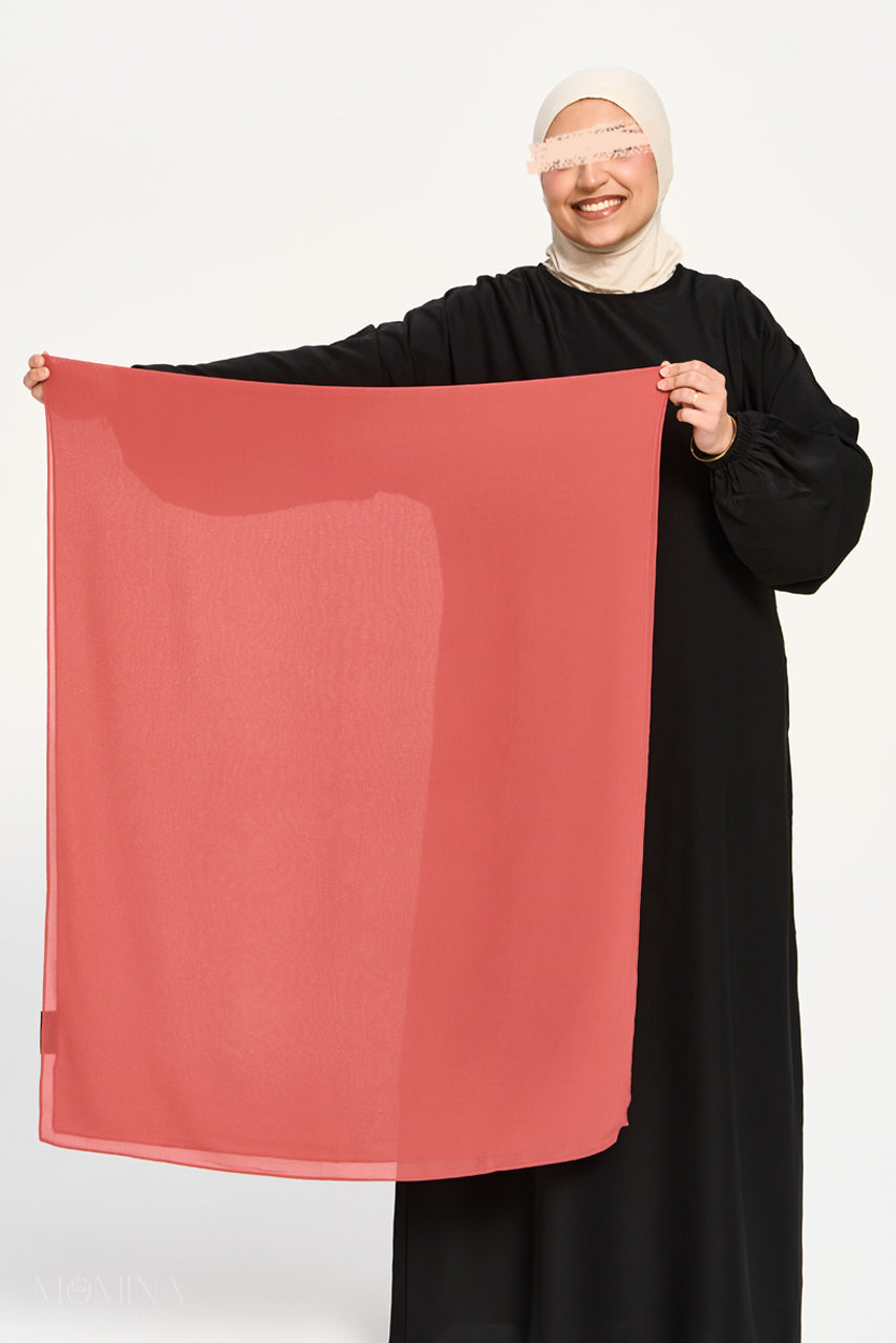 Hijab Mousseline Premium - Pamplemousse