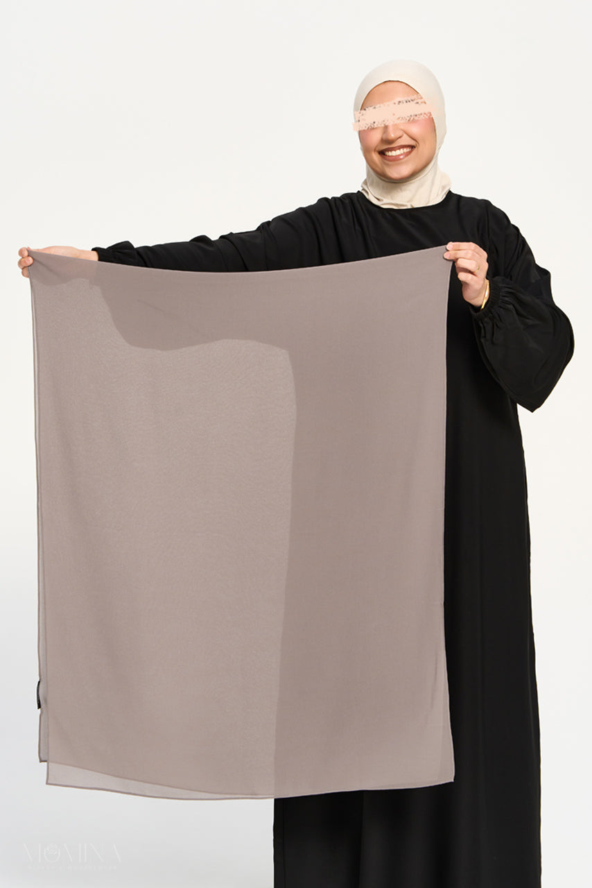 Hijab Mousseline Premium - Gris Rouille