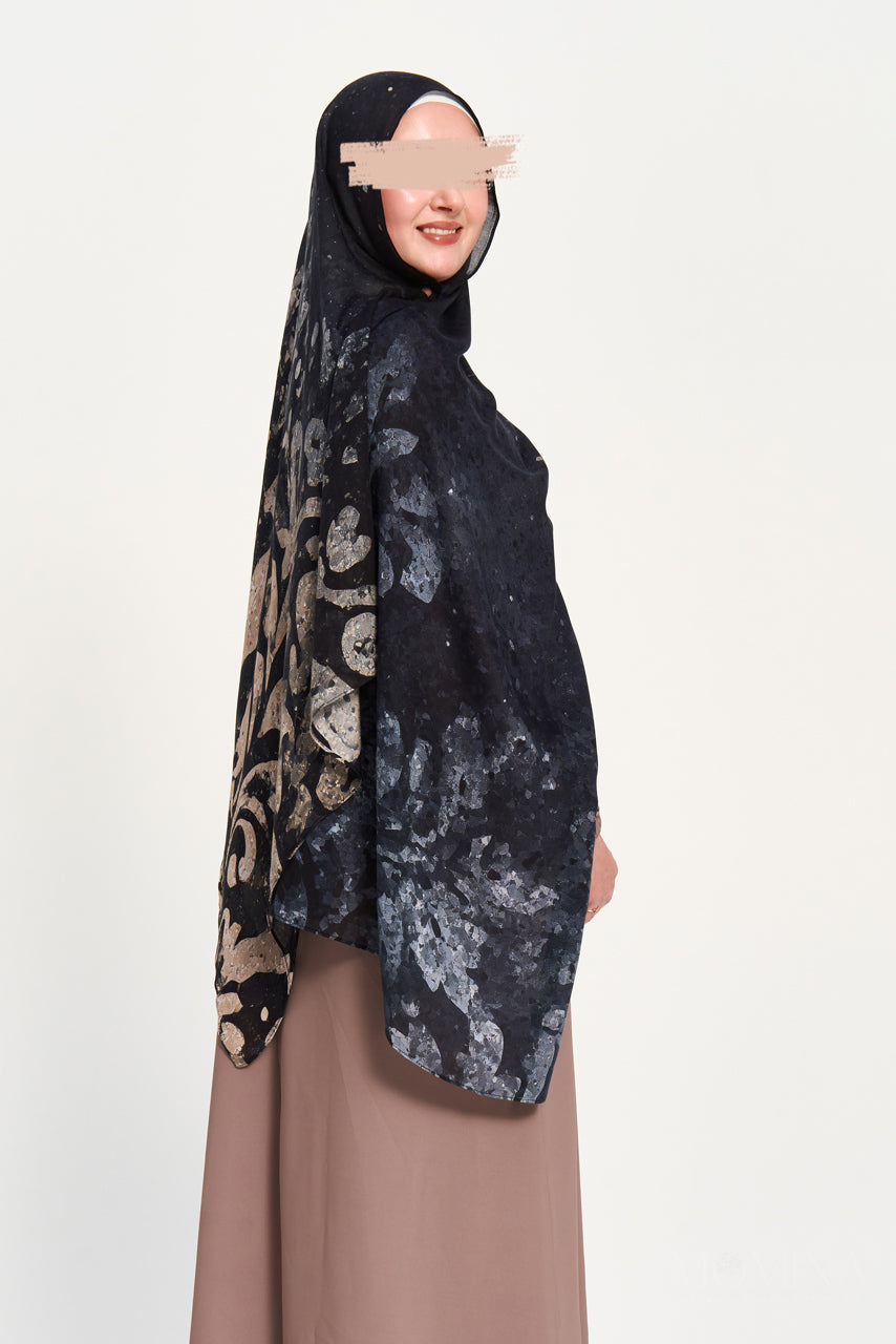 Printed Modal Hijab - Midnight Flora