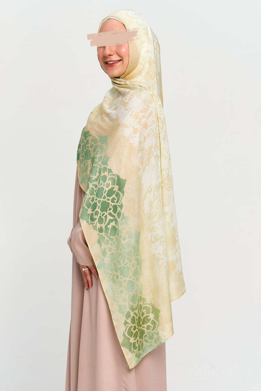 Printed Modal Hijab - Minted Lace