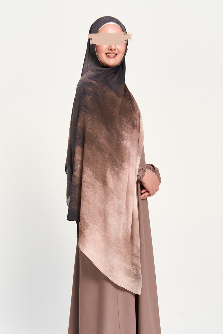Printed Modal Hijab - Misty Taupe