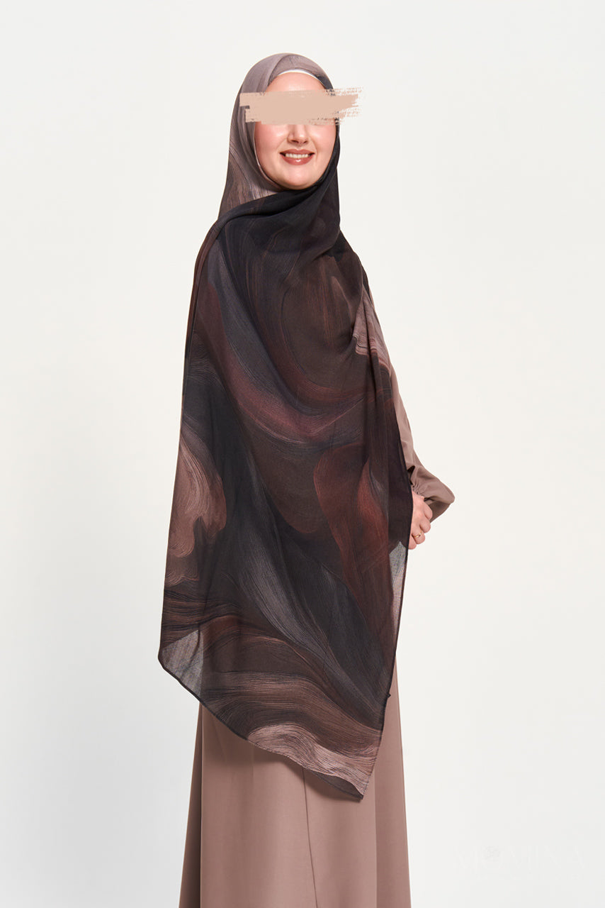 Printed Modal Hijab - Painted Clay
