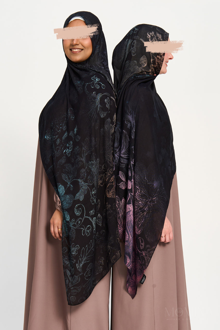 Printed Modal Hijab - Twilight Petals | Momina Hijabs