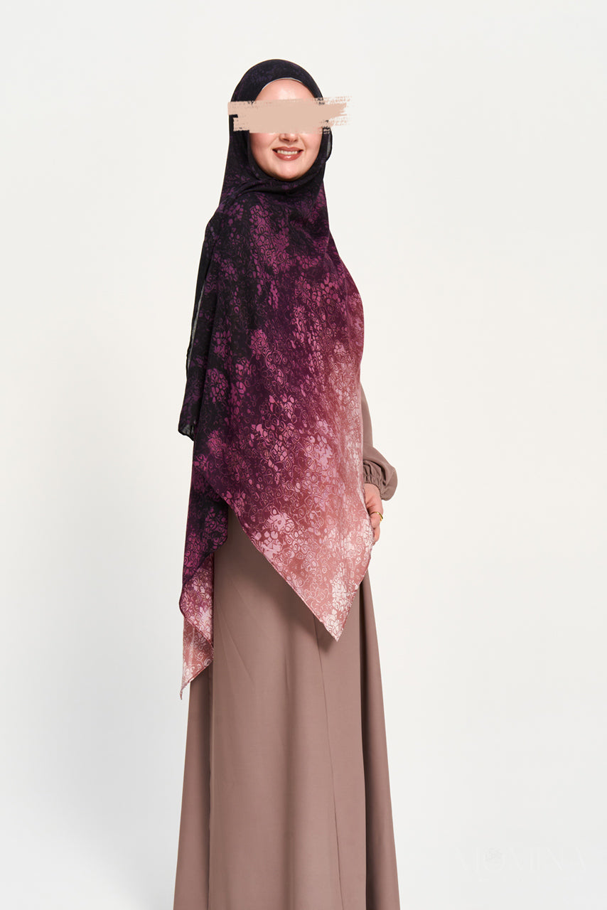 Printed Modal Hijab - Twilight Rose