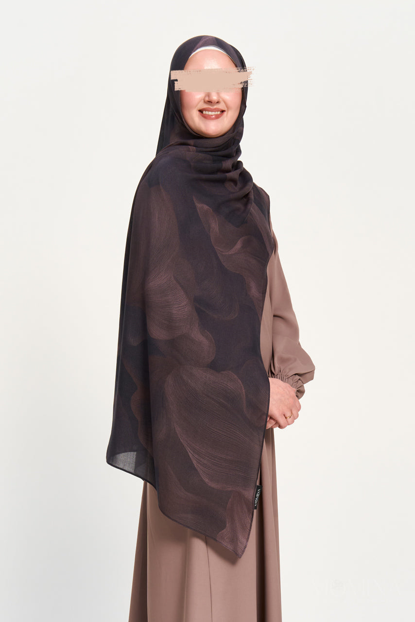 Printed Modal Hijab - Velvet Mocha