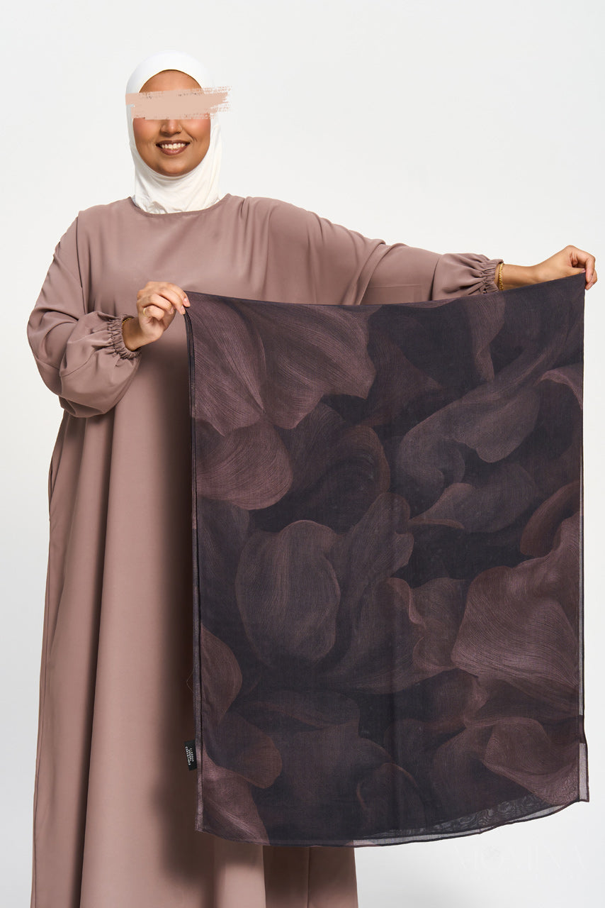 Printed Modal Hijab - Velvet Mocha
