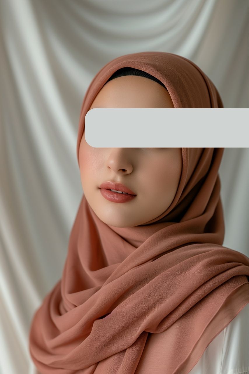 A muslim woman wearing reddish brown modal hijabs from momina hijabs