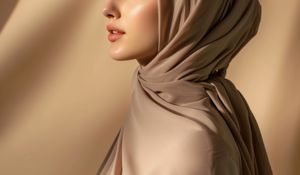 A hijbai wearing a brown colored Medina silk hijab from momina hijabs