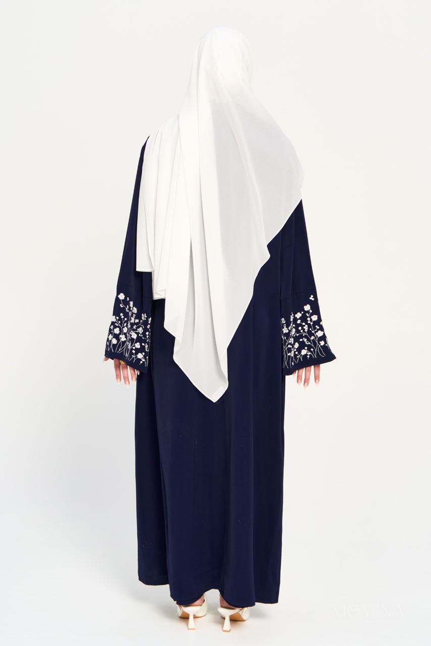 Ensemble abaya brodé Amal - Clair de lune