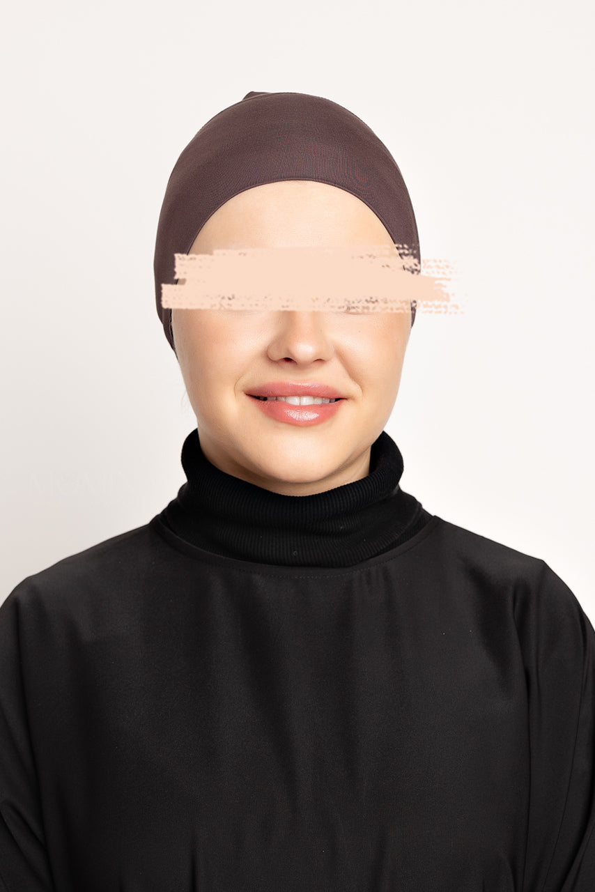 Ensemble hijab et bonnet de luxe assortis en modal - Forêt-Noire