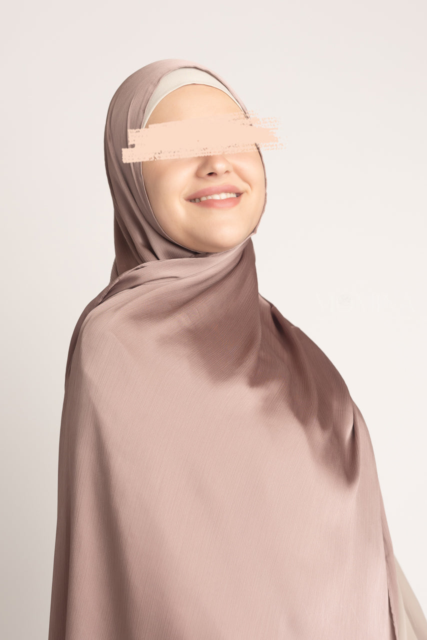 Satin Crinkle Hijab - Bronzed