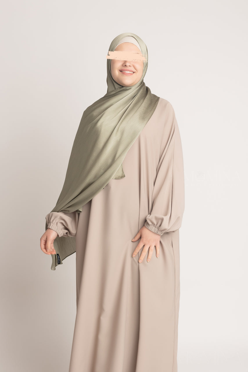 Silk Satin Crinkle Hijab - Comet