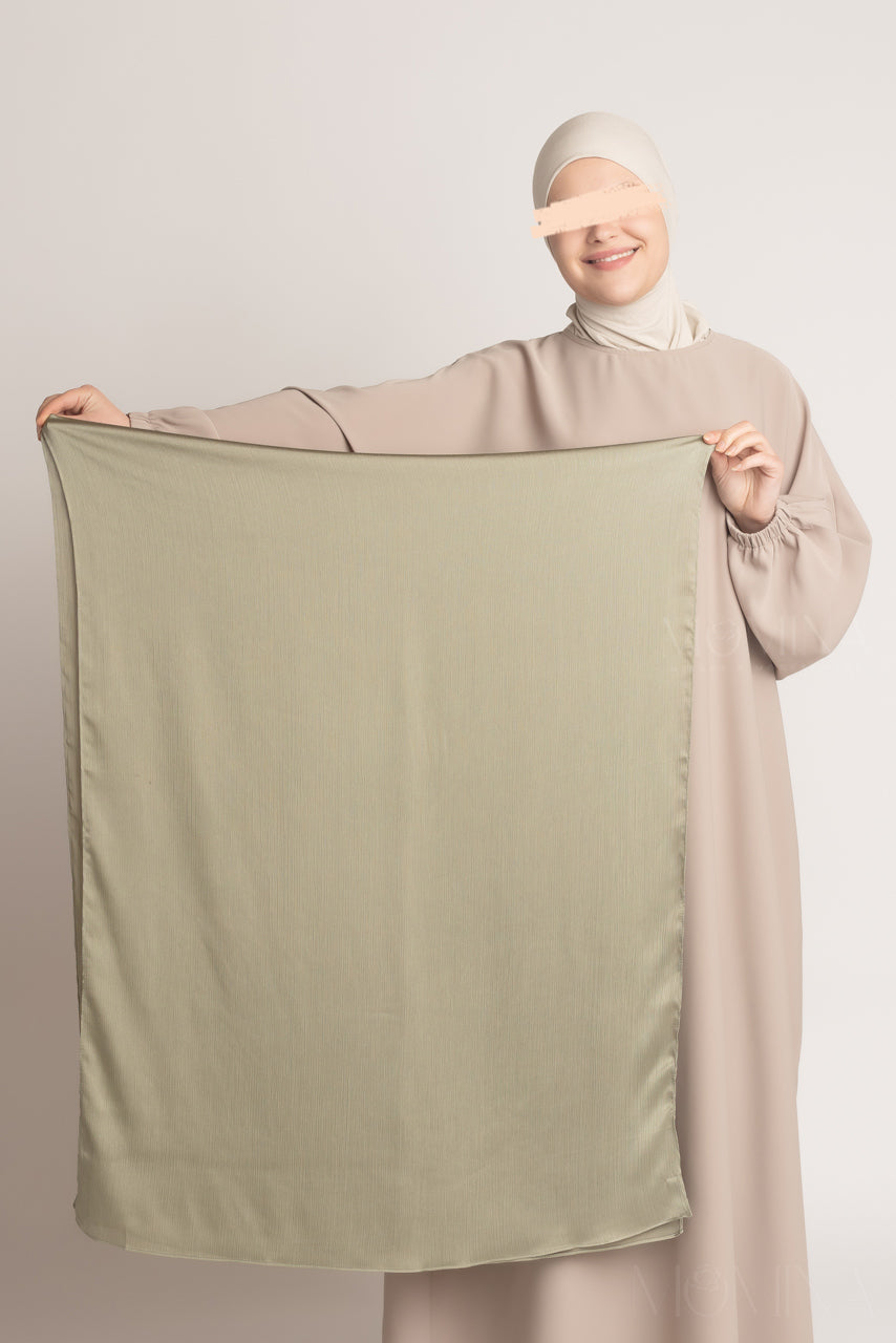 Hijab froissé en satin de soie - bronzé