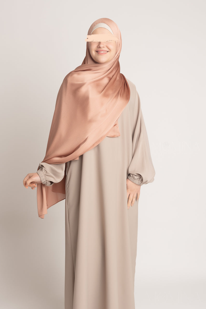 Satin Crinkle Hijab - Copper Dust