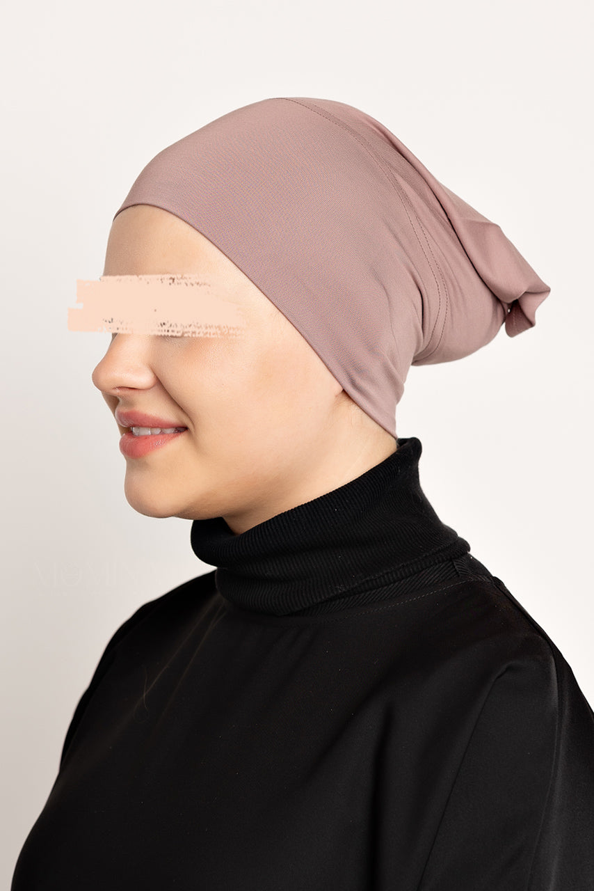 Bonnet hijab en jersey de bambou - Mauve foncé