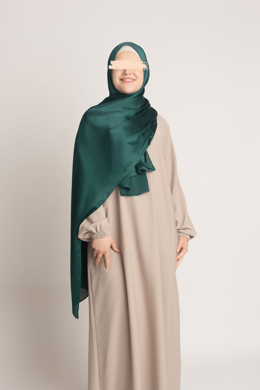 Satin Crinkle Hijab - Jade