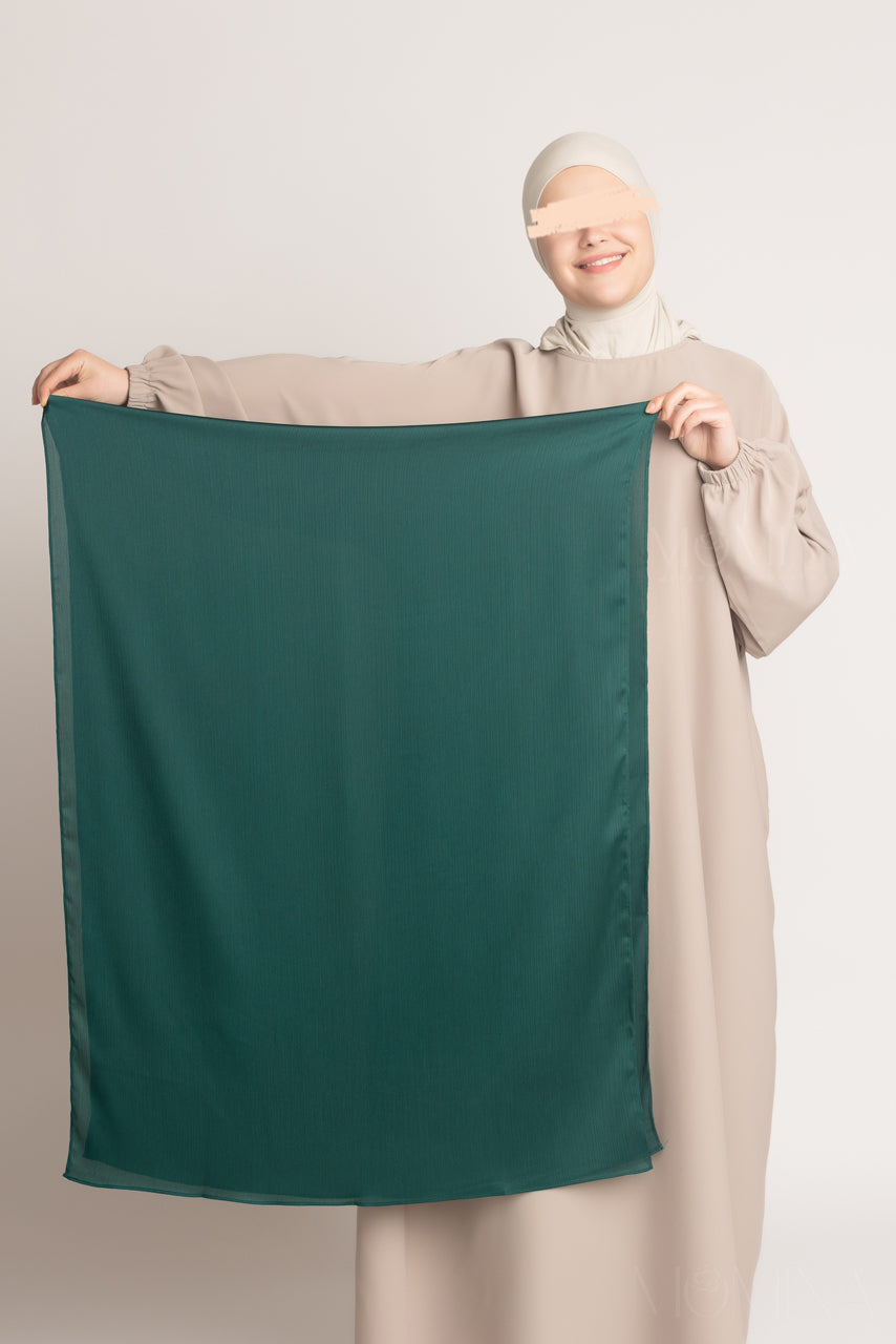 Hijab froissé en satin de soie - bronzé