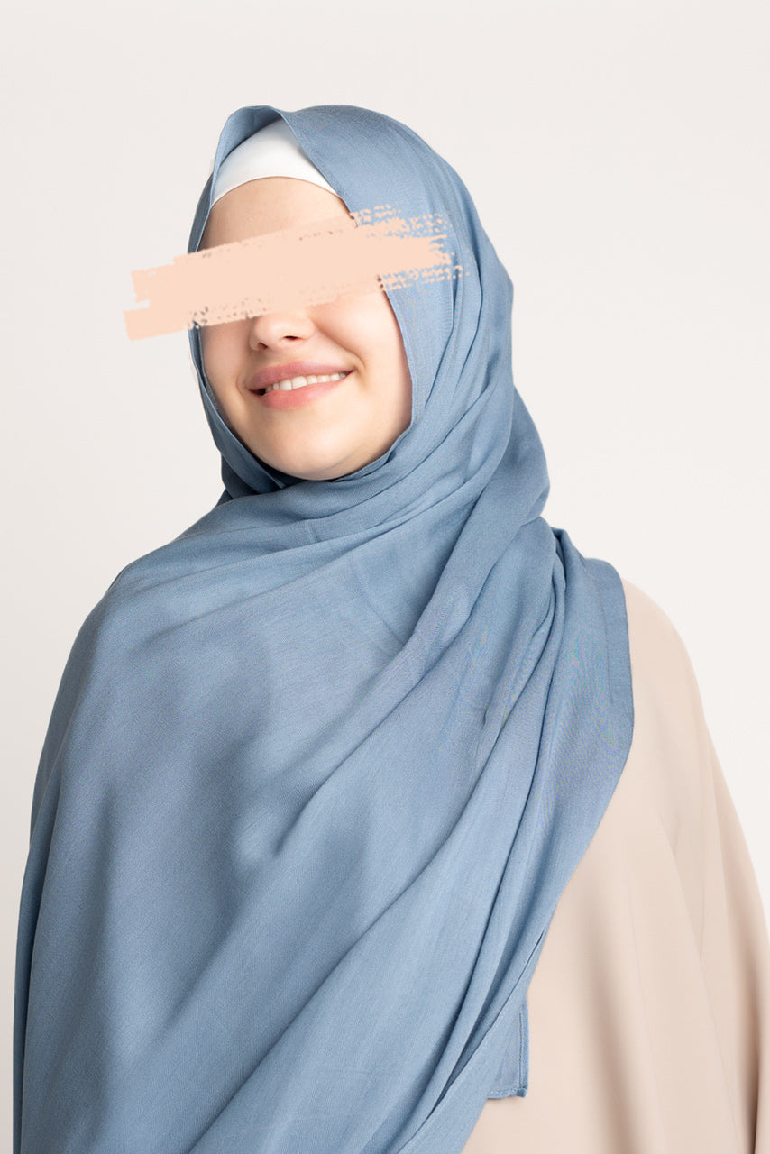 Luxury Maxi Modal Hijab - Faded Denim