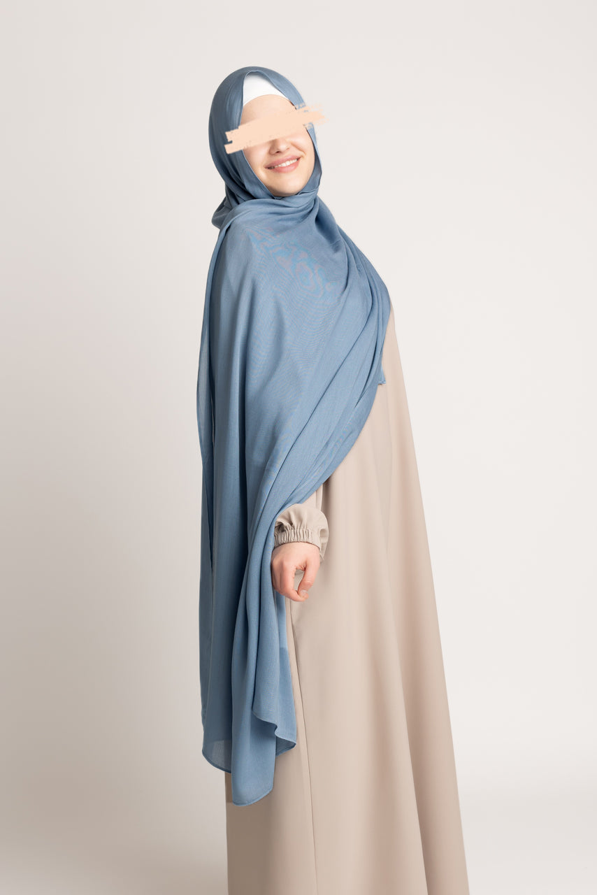 Luxury Maxi Modal Hijab - Faded Denim