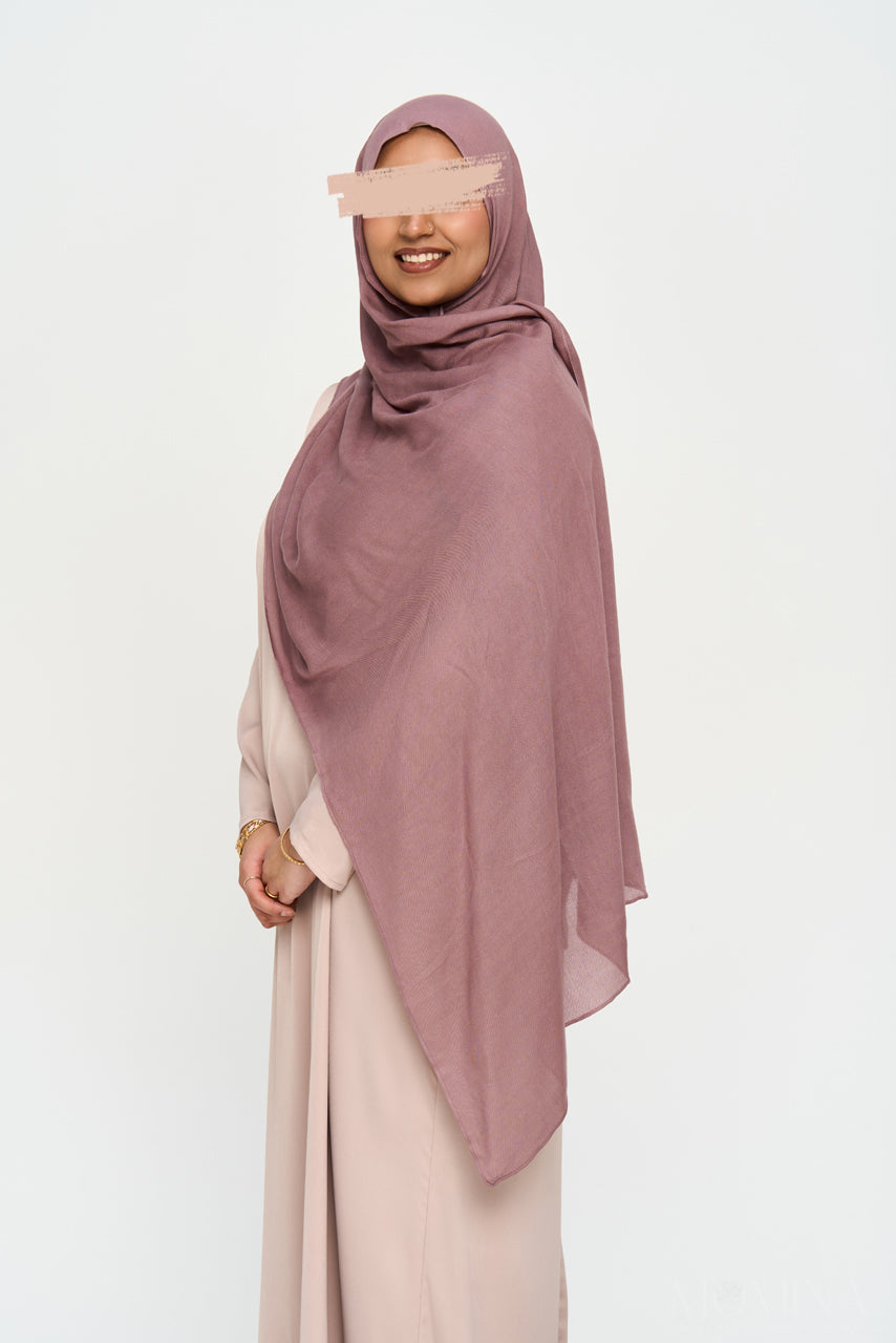 Hijab de luxe en modal – Mauve profond