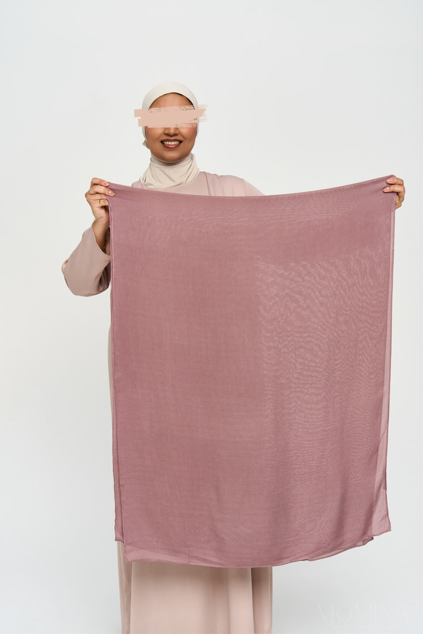 Hijab de luxe en modal – Mauve profond