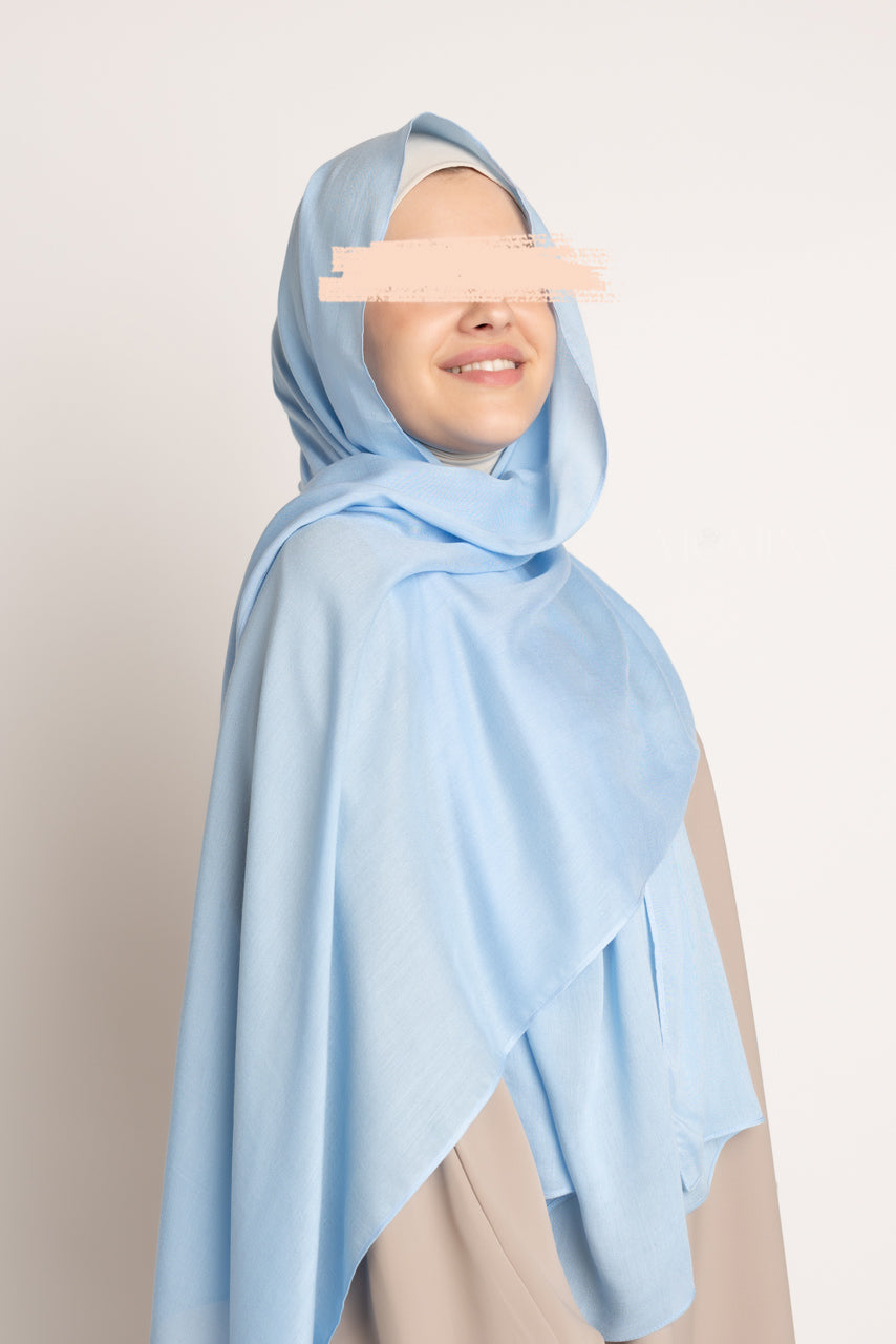 Hijab de luxe en modal - Misty Blue