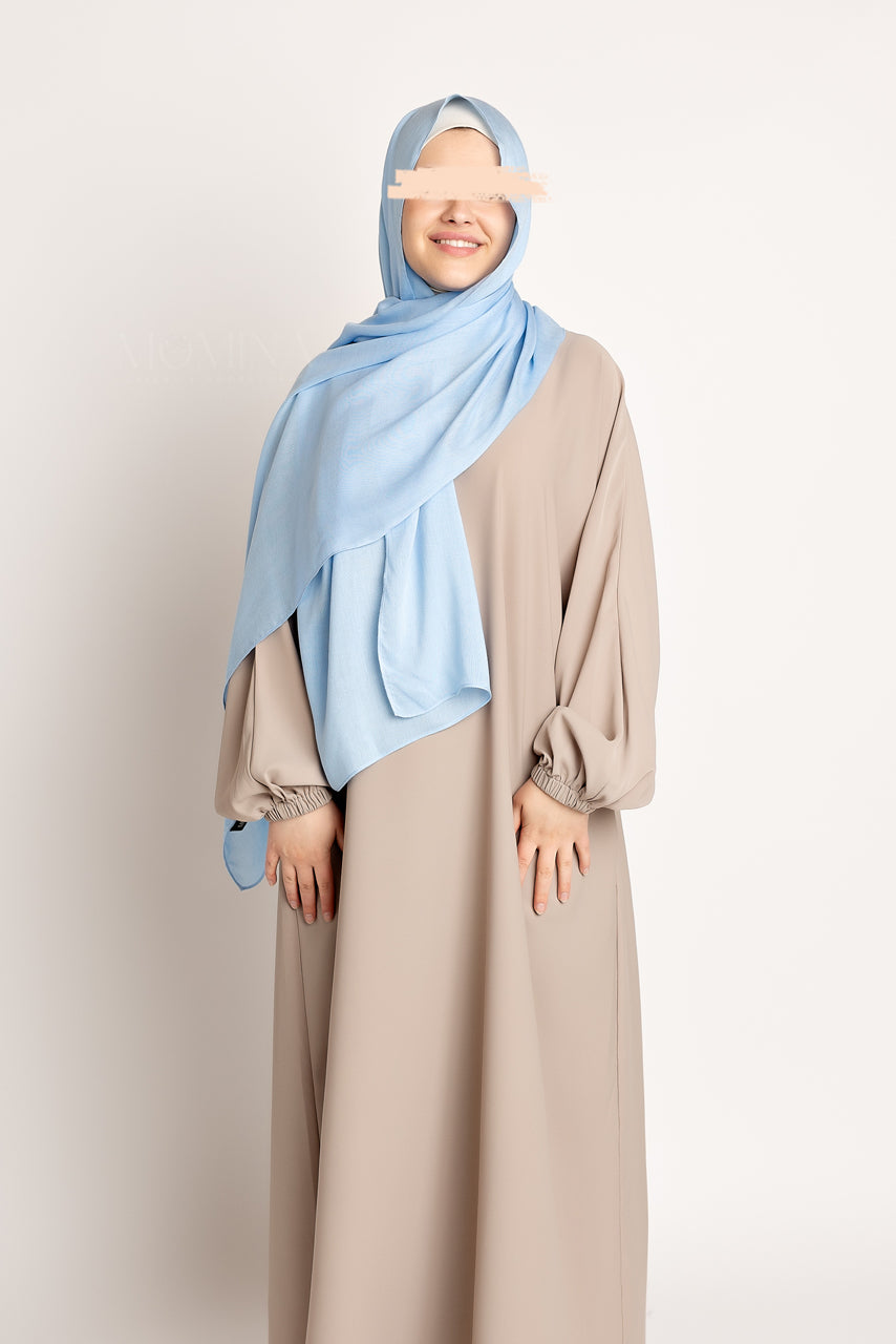 Hijab de luxe en modal - Misty Blue