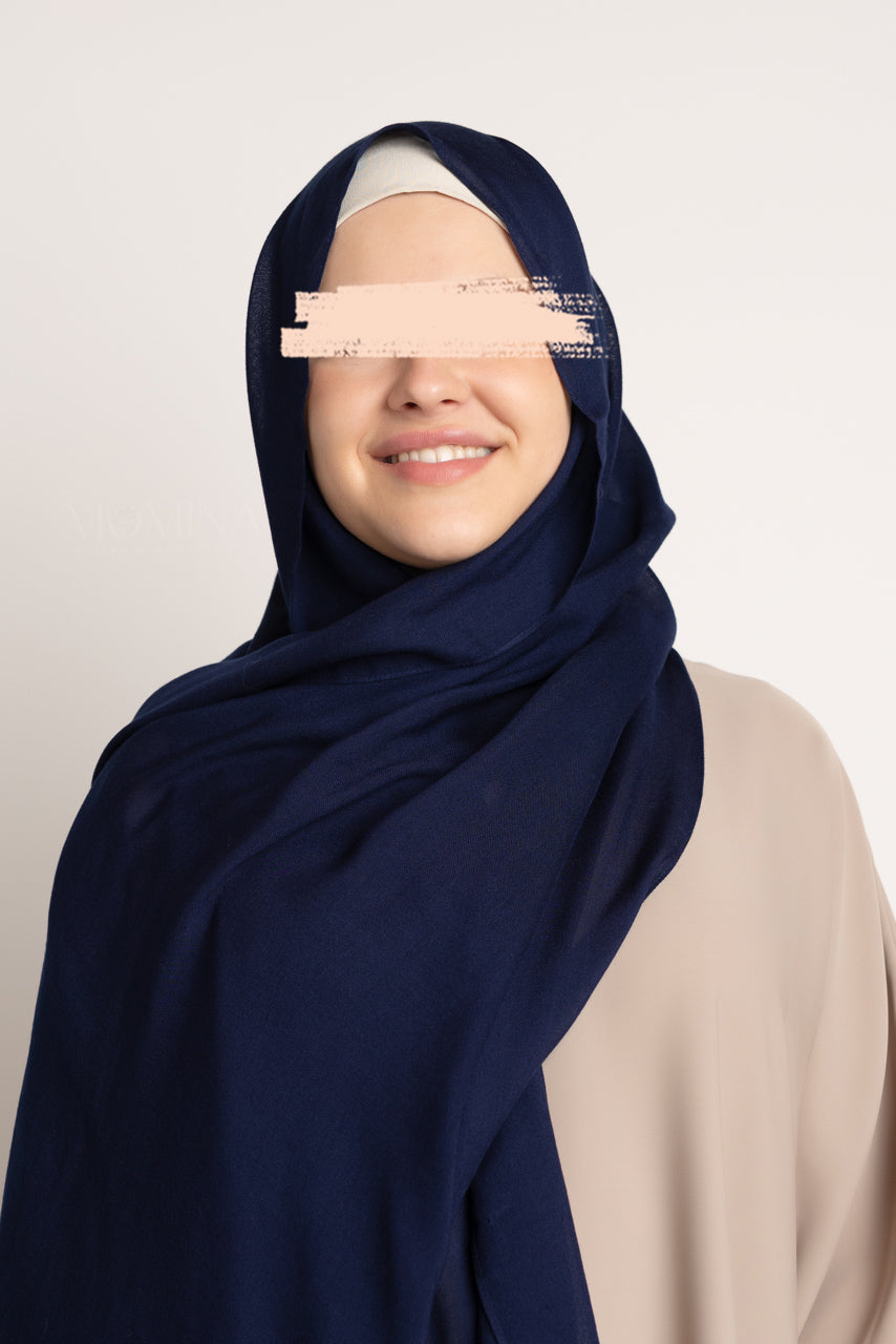 Hijab de luxe en modal - Bleu océan