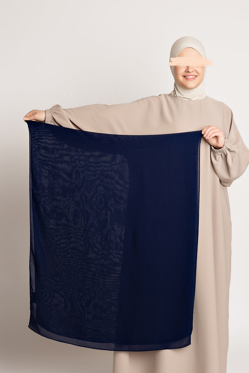 Hijab de luxe en modal - Bleu océan