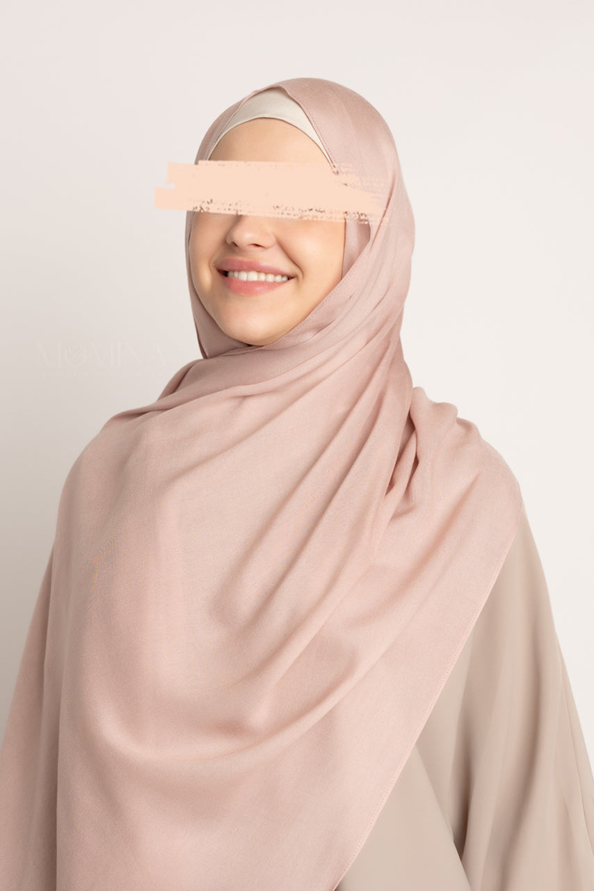 Hijab de luxe en modal - Mauve pâle