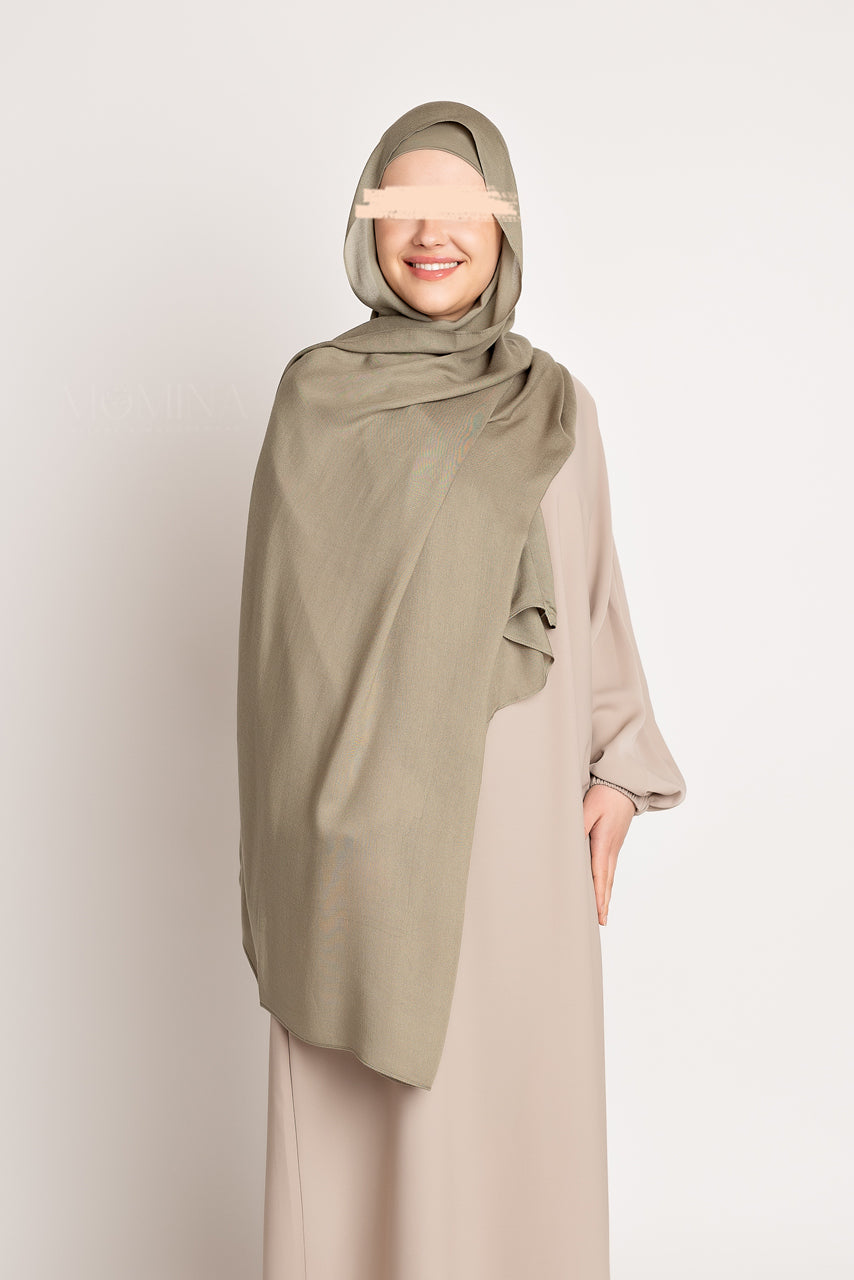 Ensemble hijab et bonnet de luxe assortis en modal - Soft Sage