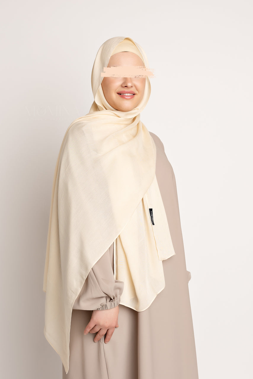 Hijab de luxe en modal – Crème douce