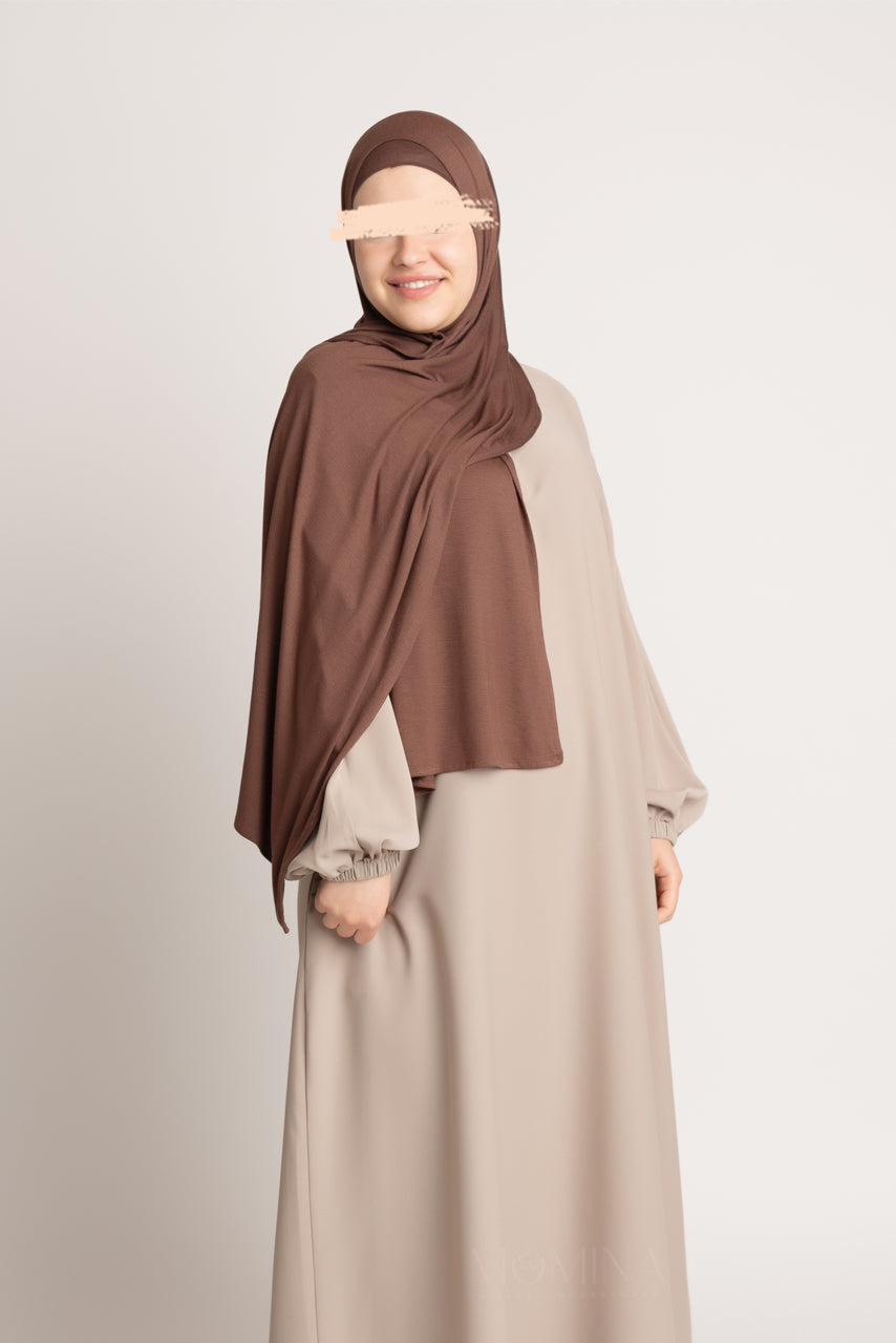 Matching Premium Jersey Hijab & Undercap Set - Chocolate Chip