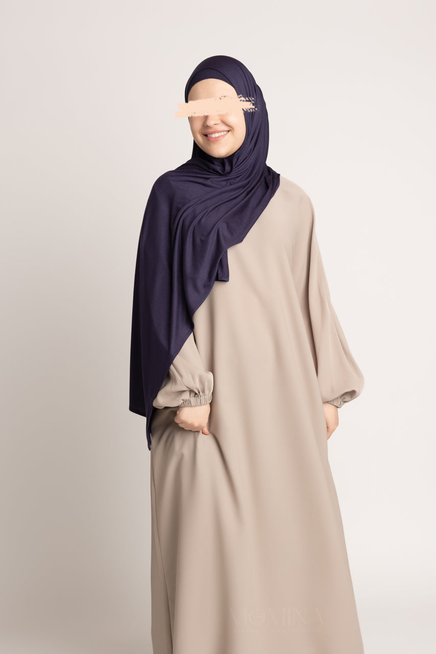 Matching Premium Jersey Hijab & Undercap Set - Indigo