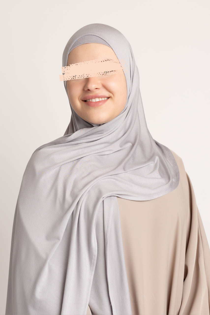 Matching Premium Jersey Hijab & Undercap Set - Smoke