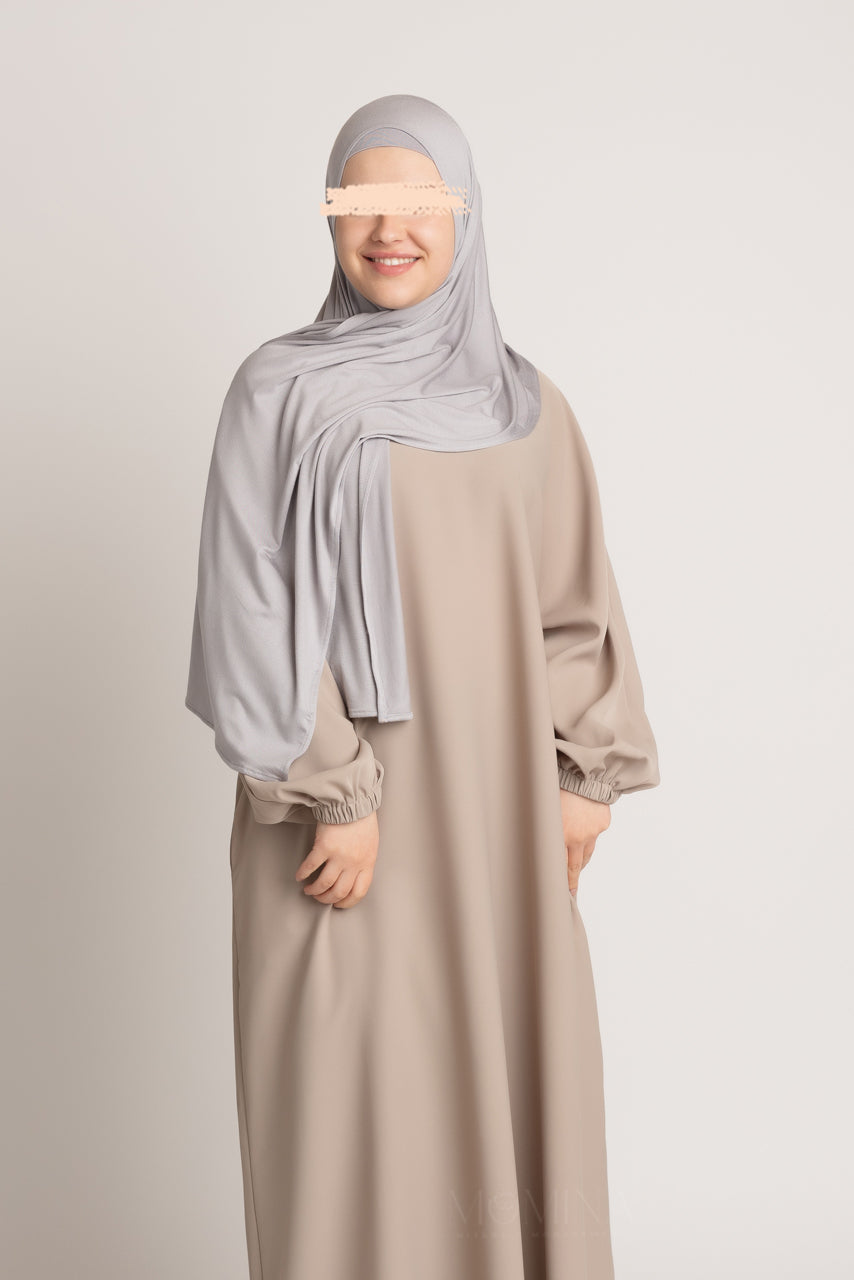 Matching Premium Jersey Hijab & Undercap Set - Smoke