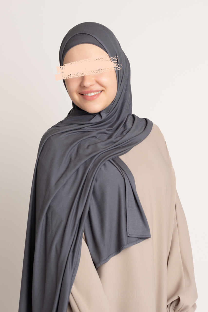 Matching Premium Jersey Hijab & Undercap Set - Whale Blue