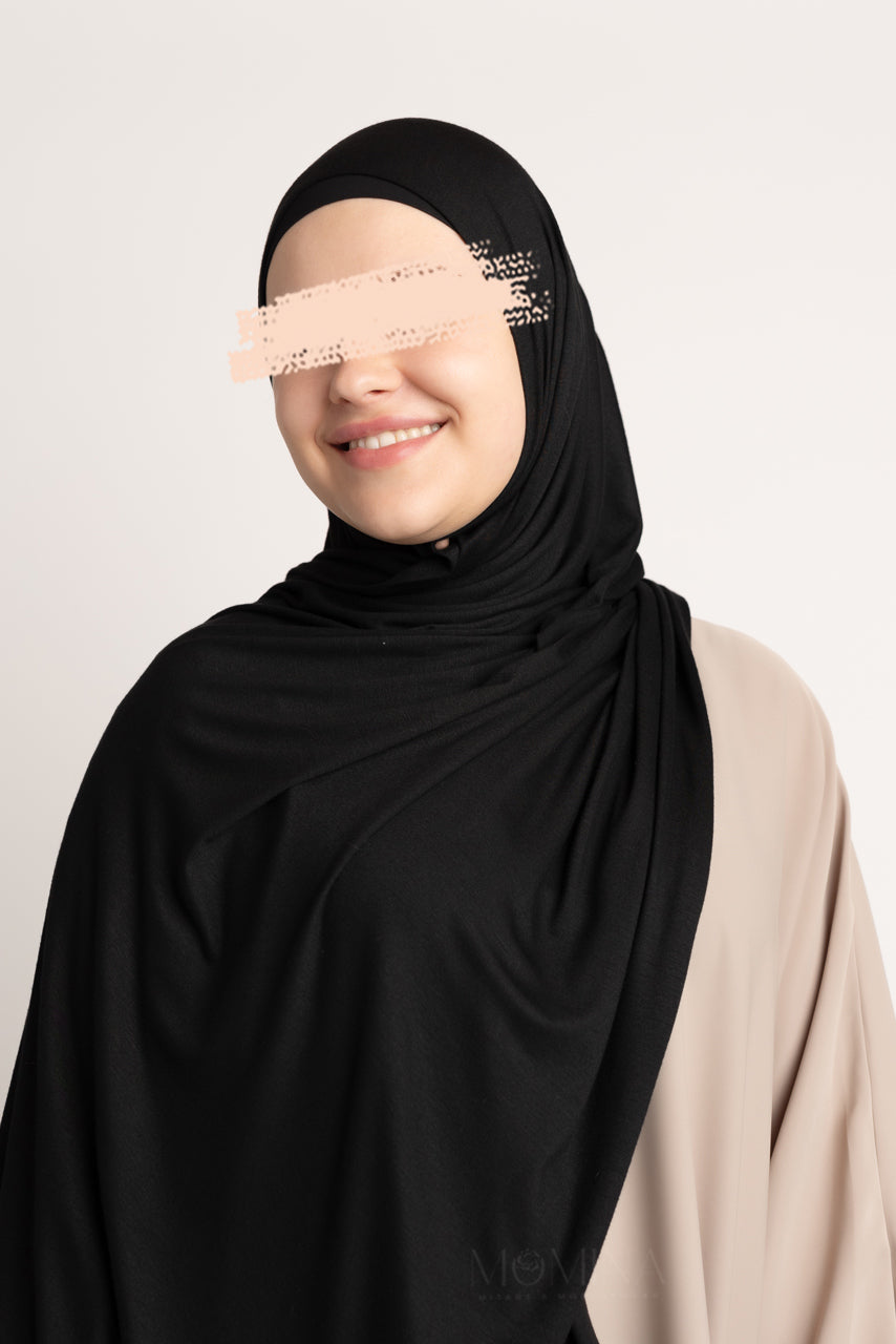 Instant Jersey Hijab - Raven