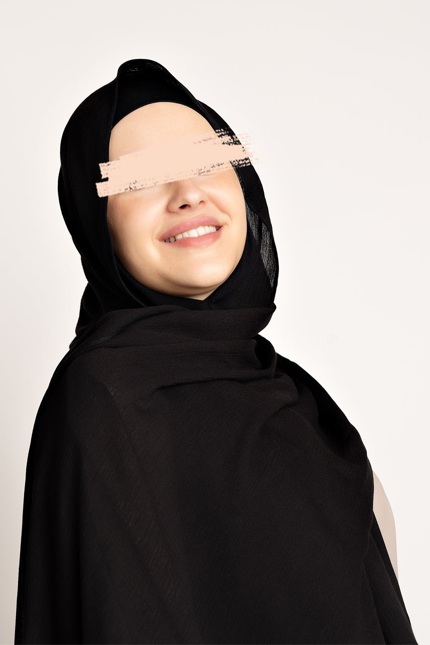 Ensemble hijab et bonnet assortis en rayonne de qualité supérieure - Shadow