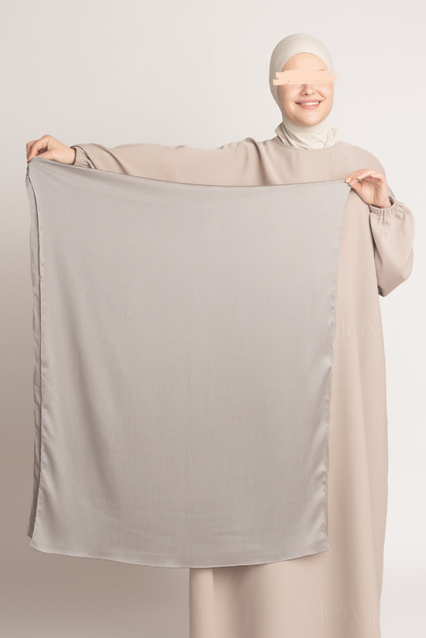 Hijab froissé en satin de soie - bronzé