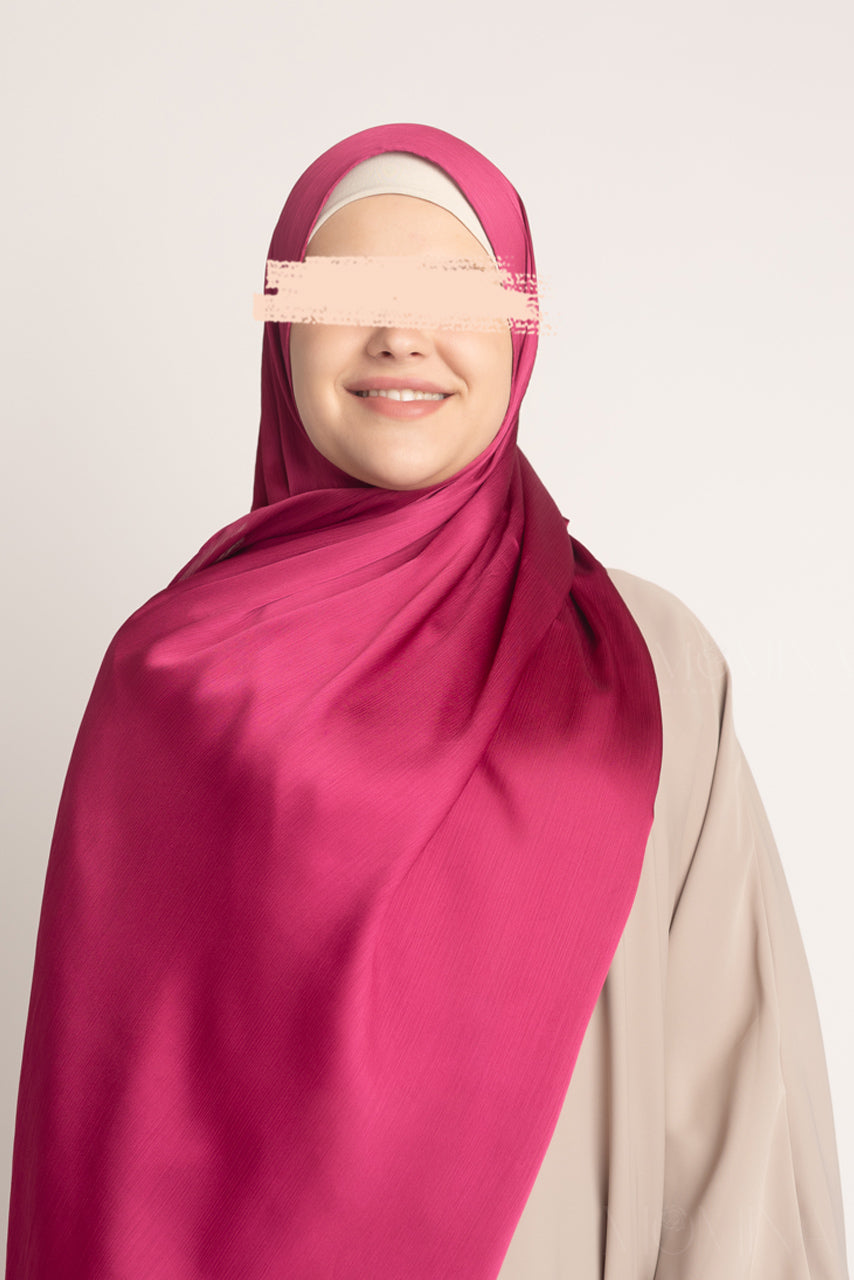 Satin Crinkle Hijab - Nova Pink