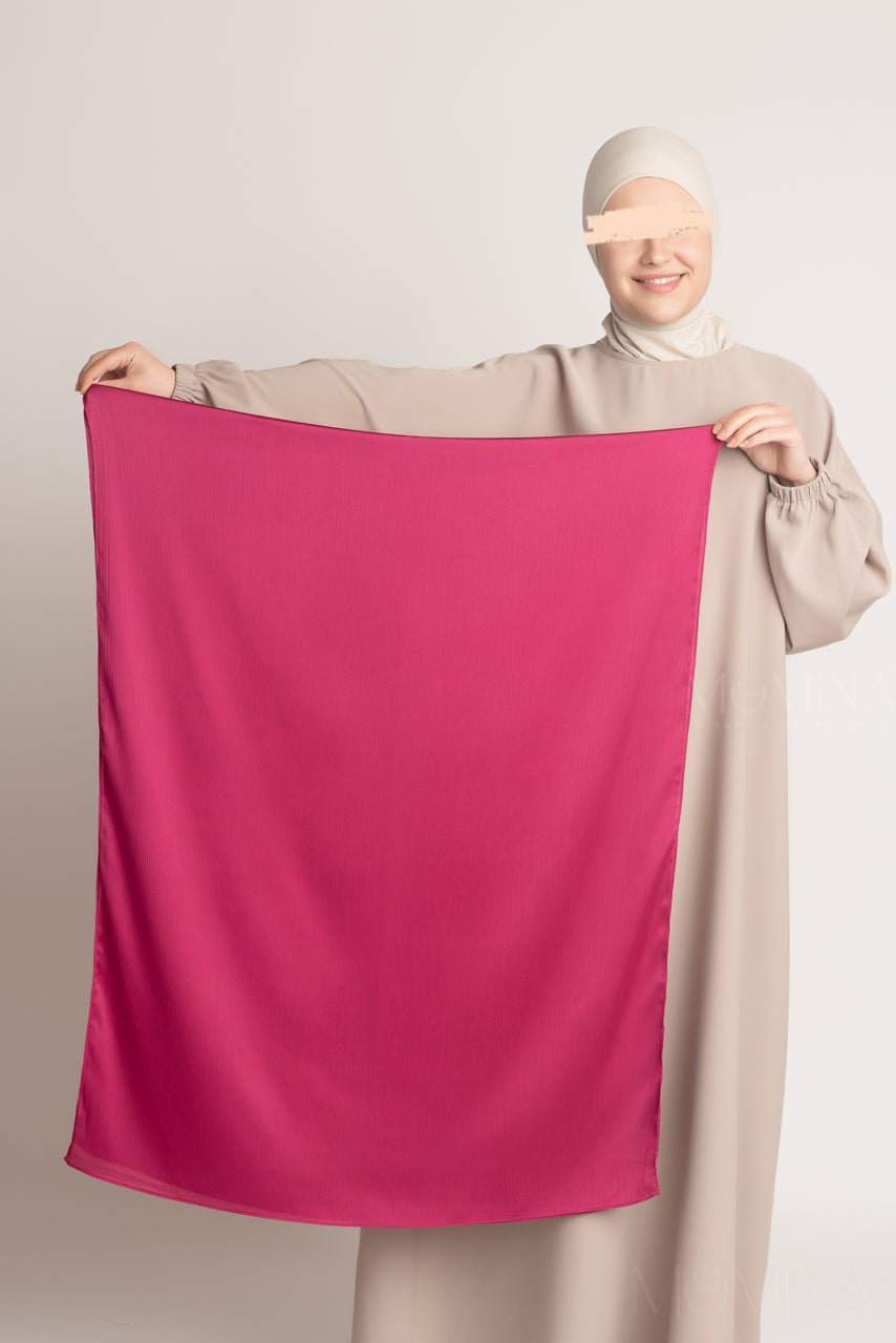 Hijab Froissé en Satin de Soie - Nova Rose