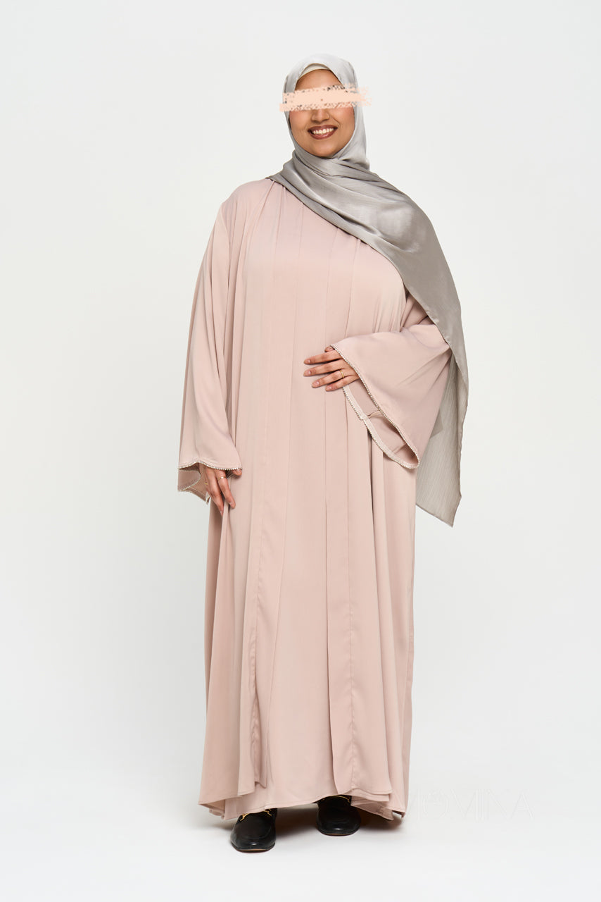 Nura Satin Abaya Set - Sandstone