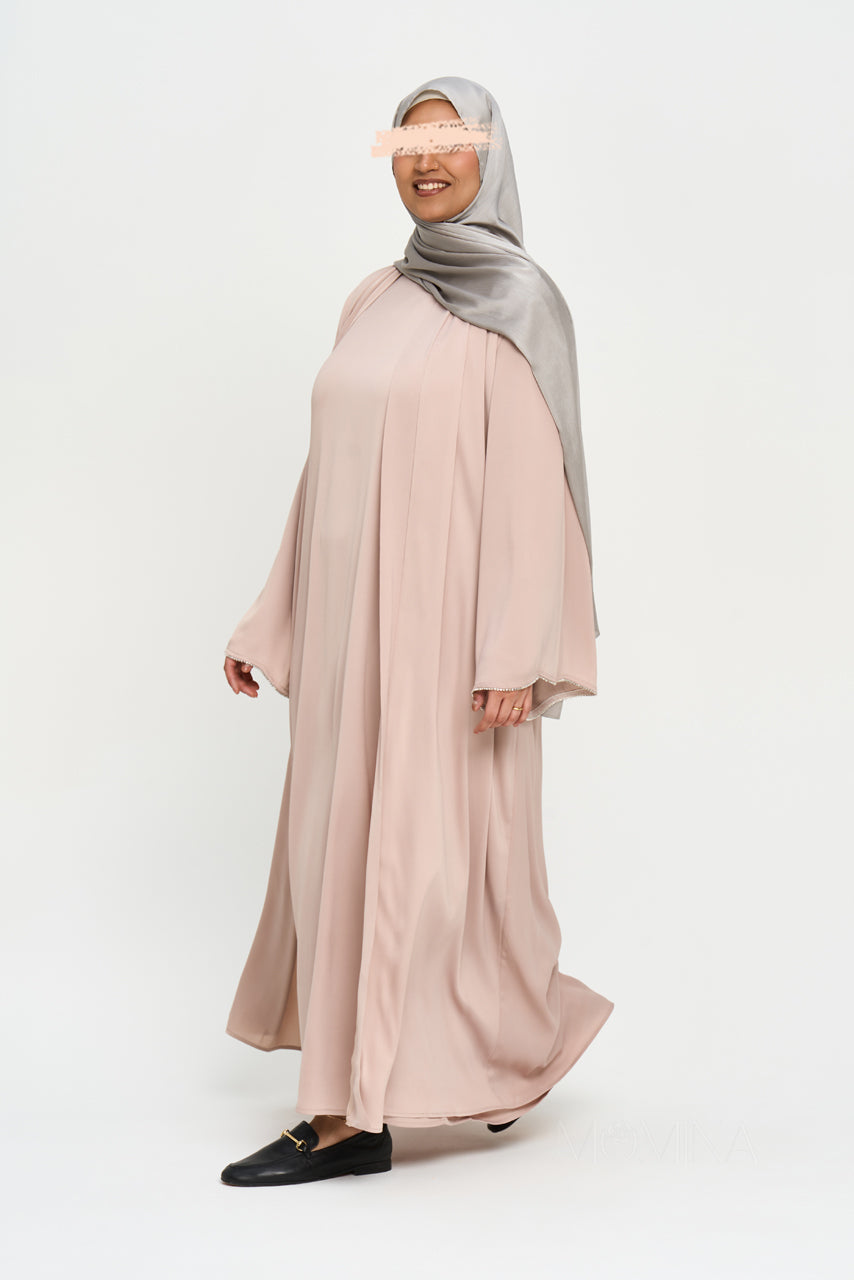 Nura Satin Abaya Set - Sandstone